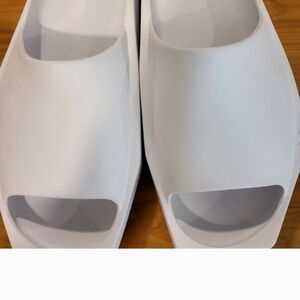 White Slide Sandals